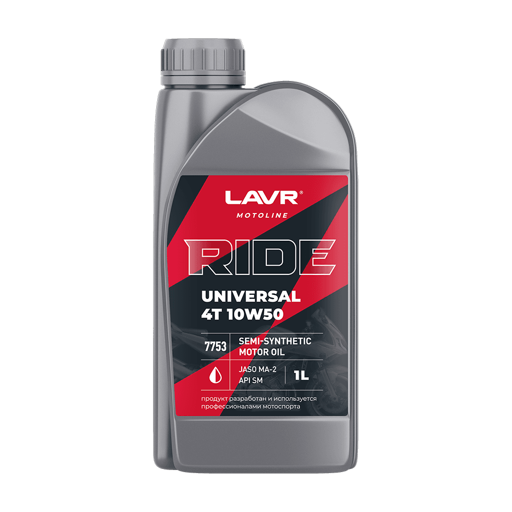 LAVR MOTO Моторное масло RIDE UNIVERSAL 4T 10W50 SM, 1 л