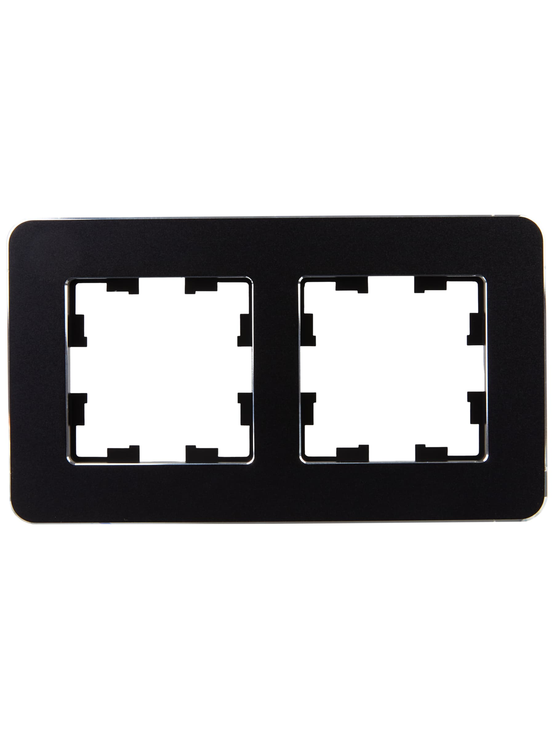 BRITE Рамка 2 поста РУ-2-1-Бр металл черный RE IEK
