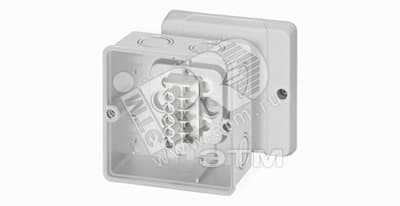 DM 9045 - Кор.отв., IP 65,  98х98х61,сер, 7 вв.  M25,  5-вв.1,5-4/6 кв.мм