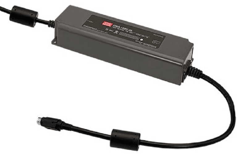 Источник питания AC-DC, 120Вт, вход 90…264В AC, 47…63Гц/127…370В DC, ККМ, выход 24В/5А, изоляция 3750В AC, пластиковый корпус IP67, 191х63х37.5мм, -40…+70°С