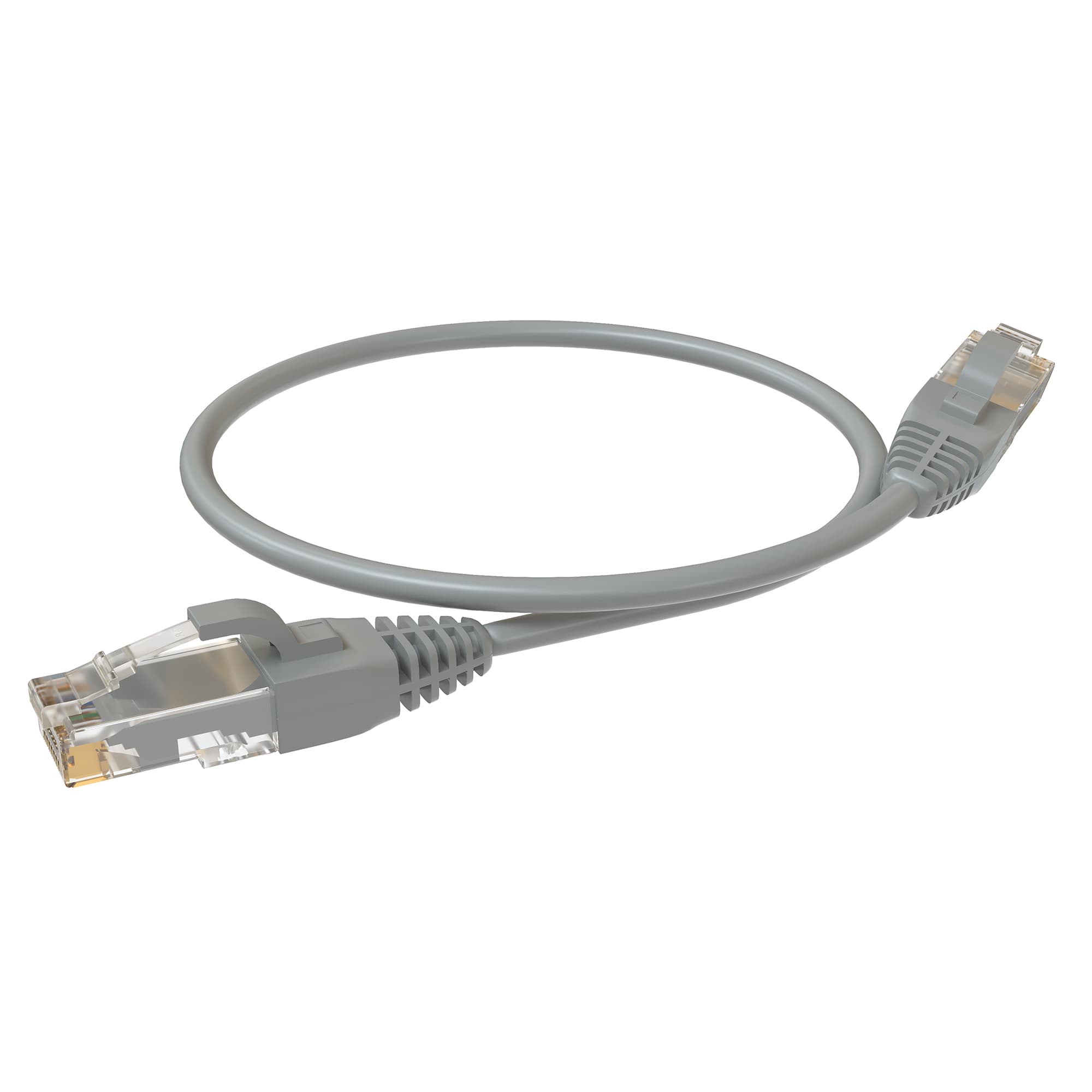Патч-корд U/UTP, категория 5е, 2xRJ45, неэкранированный, серый, LSZH, 0.3 м