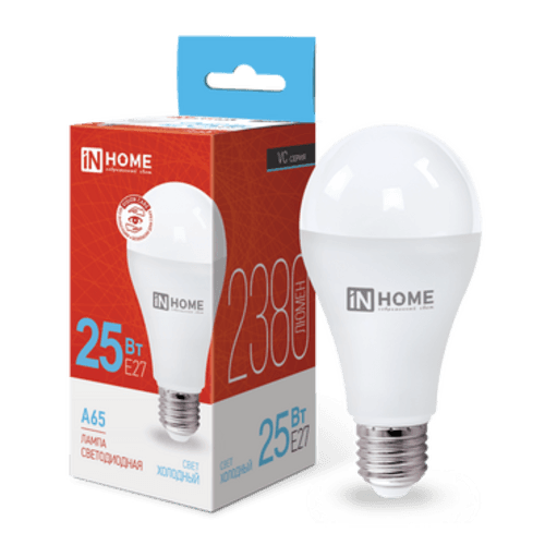 Лампа светодиодная LED-A65-VC 25Вт 230В Е27 6500К 2380Лм IN HOME