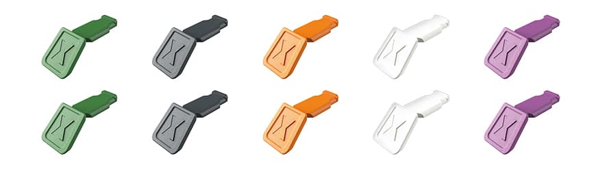 Клипса цветная, 5 цветов Микс 2, 10 шт, для маркировки инструмента KNIPEX, ColorCode Clip