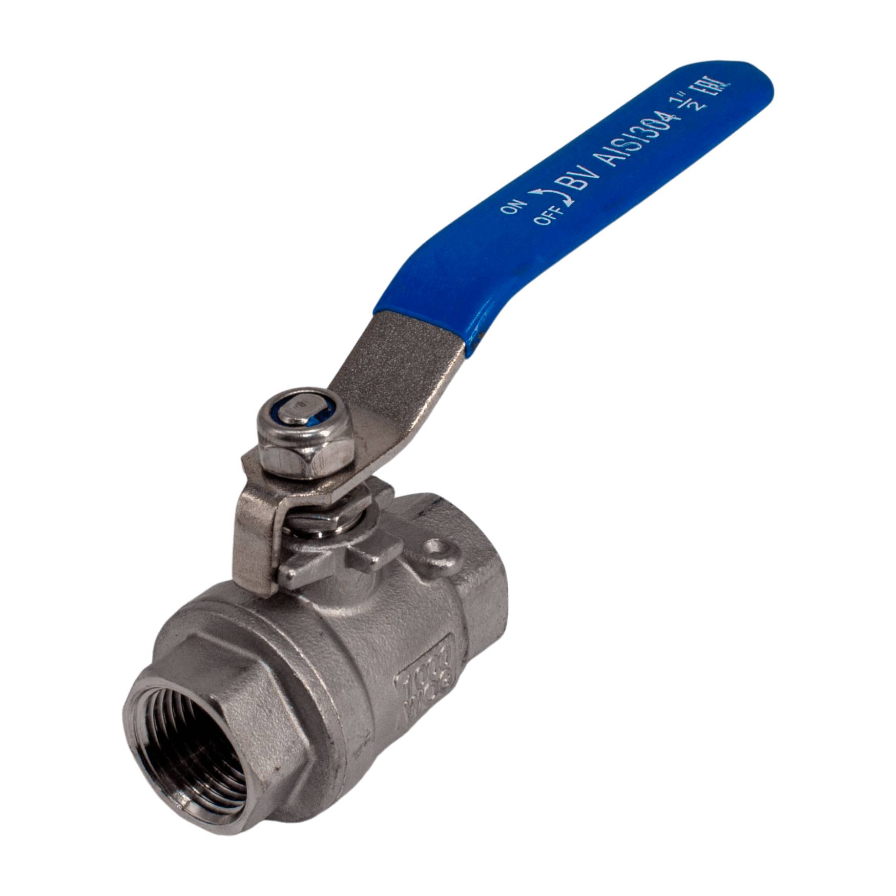 Кран шаровый муфтовый двусоставной нержавеющий (2PC), AISI304 DN15 (1/2'), (CF8), PN64