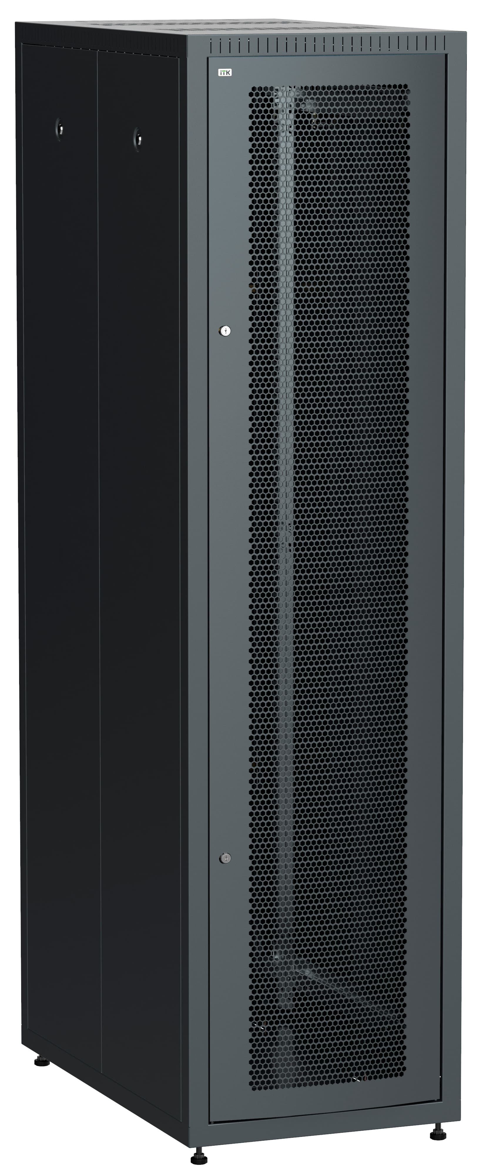Шкаф LINEA E 47U 600х1000мм двери 2шт перфорированная и металл черный