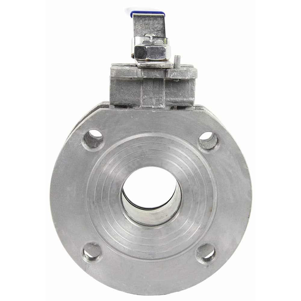 Кран шаровой КШмФП.316.200 Ду50 Ру16 короткий корпус L 72мм, корпус и шар нержавеющая сталь 316, уплотнение шара PTFE, температура рабочей среды до 200 град, полнопроходной межфланцевый ISO-фланец, рукоятка, 14х14, F05/F07