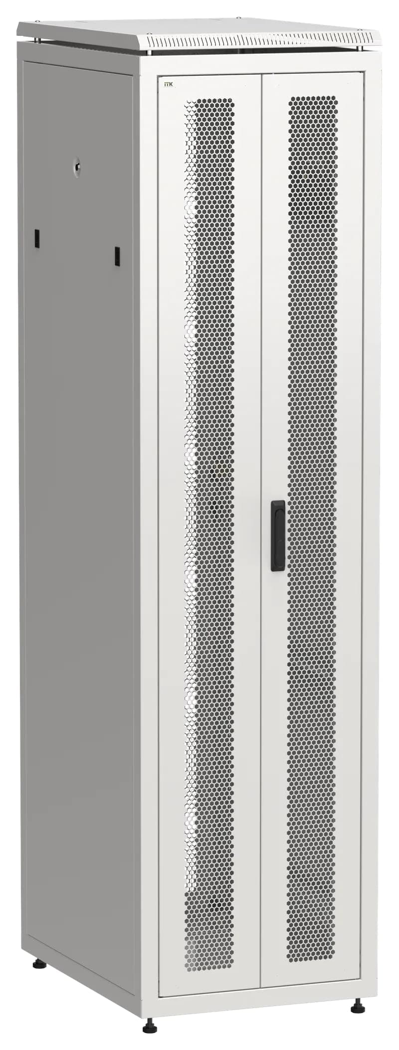 Шкаф напольный сетевой 19' LINEA N 47U 600х800мм передняя распашная перфорированная дверь задняя перфорированная серый