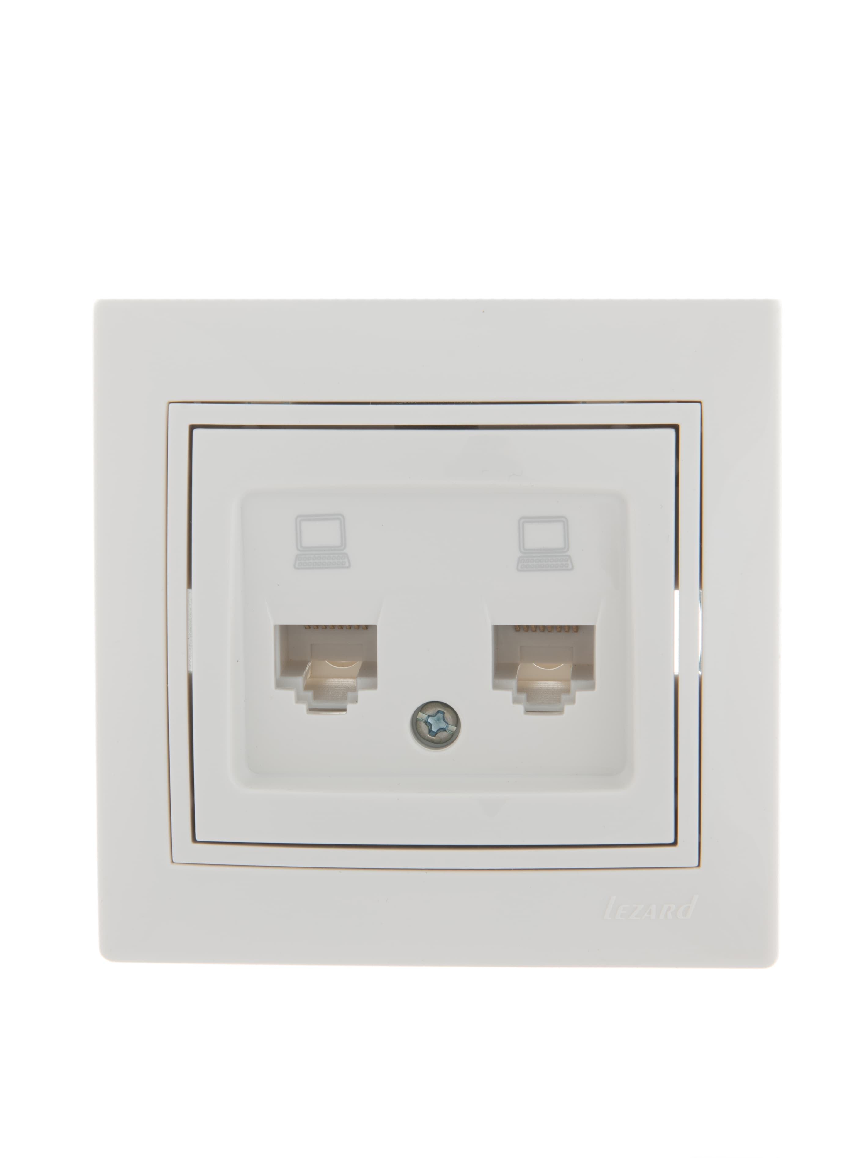 Мира Розетка RJ 45 х2 белый с вст сер