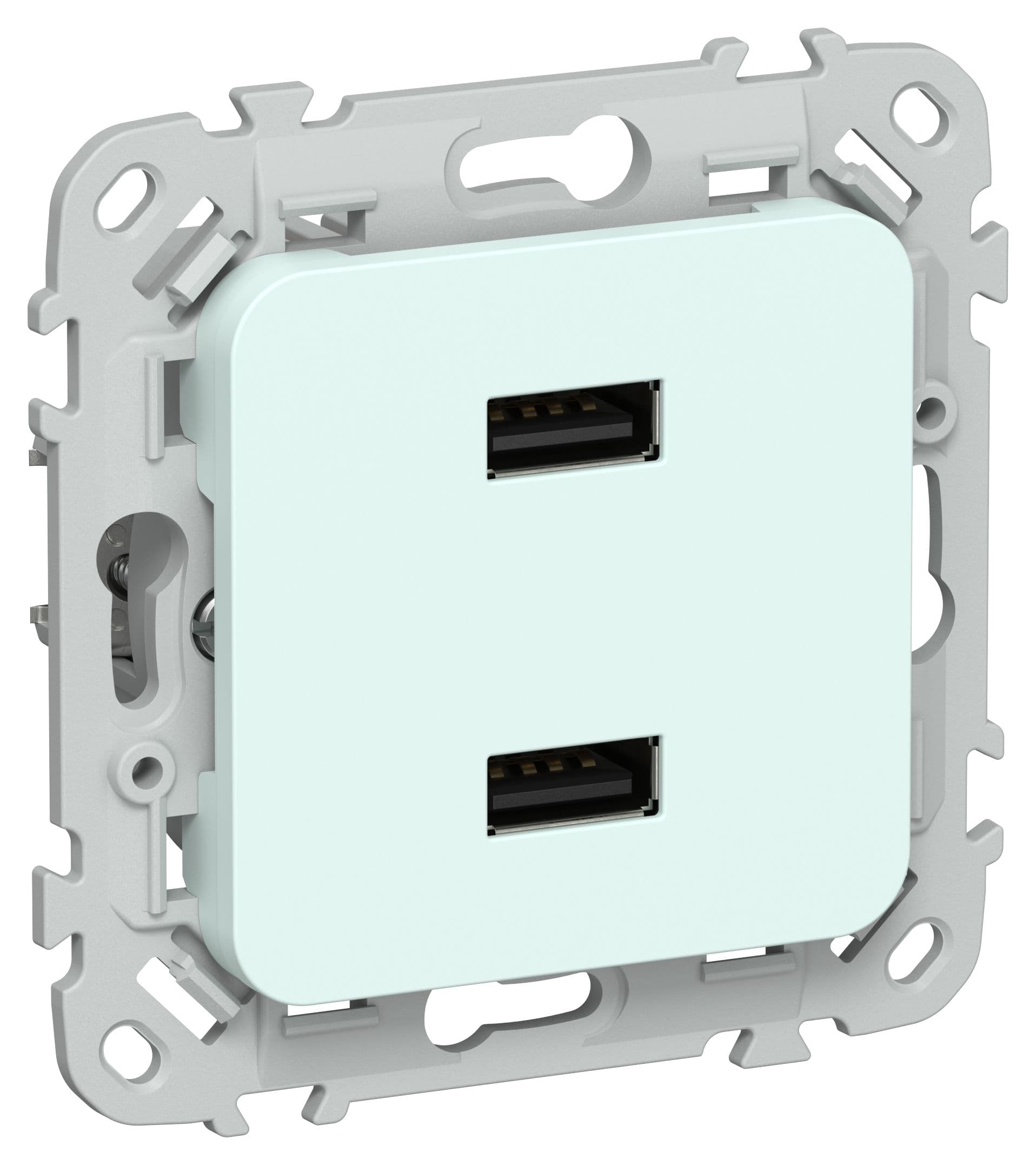 FLITE Розетка USB A+A 3,1А РЮ-2-ФлХЛ холодный лед IEK