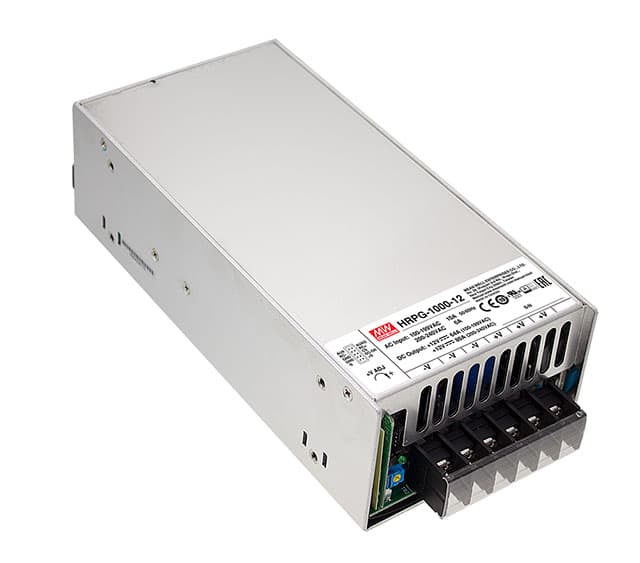 Блок питания AC-DC, 1008Вт, вход 90...264V AC, 47...63Гц -127...370В DC, выход 12В-80A, рег. вых 46...56В, изоляция 3000В AC, в кожухе, c корректором коэф. мощности, SB выход 5В-0.3А