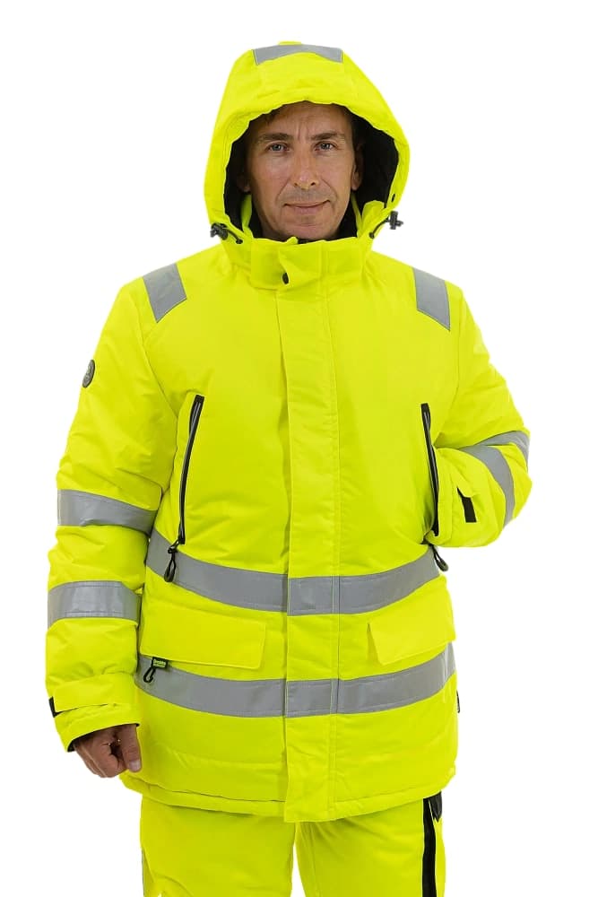 Зимняя сигнальная куртка-парка Brodeks KW220, желтый (2XL)