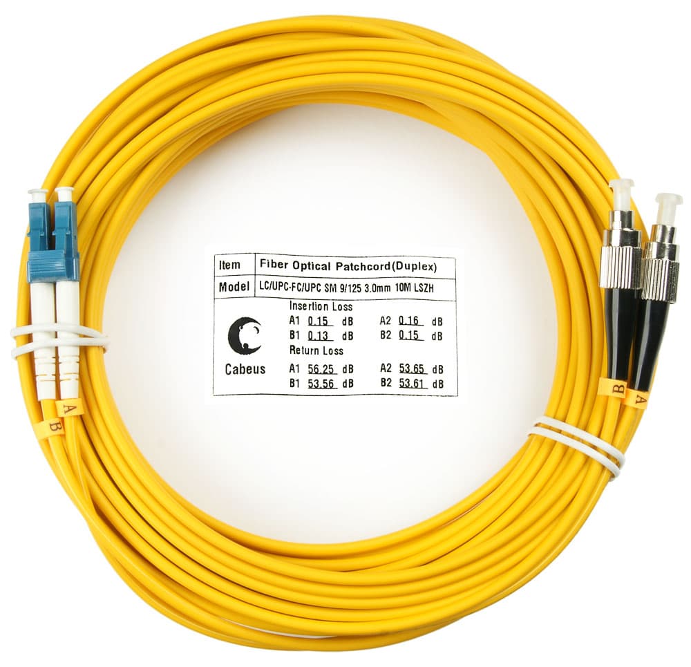 Патч-корд оптический duplex 20м LC-FC 9/125 sm LSZH