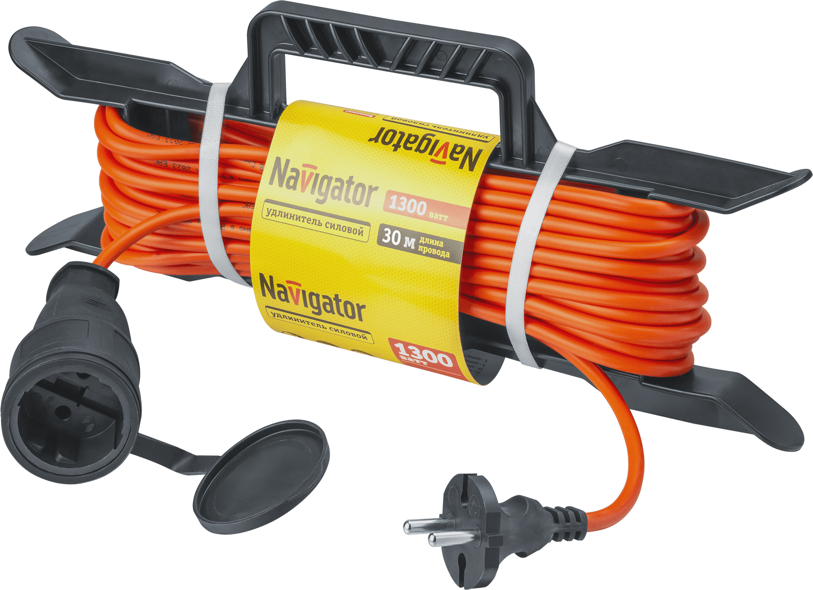 Удлинитель силовой NPE-F-30-X-2x0.75 на рамке б/з 30м ПВС 2х0,75 1300 Вт IP44
