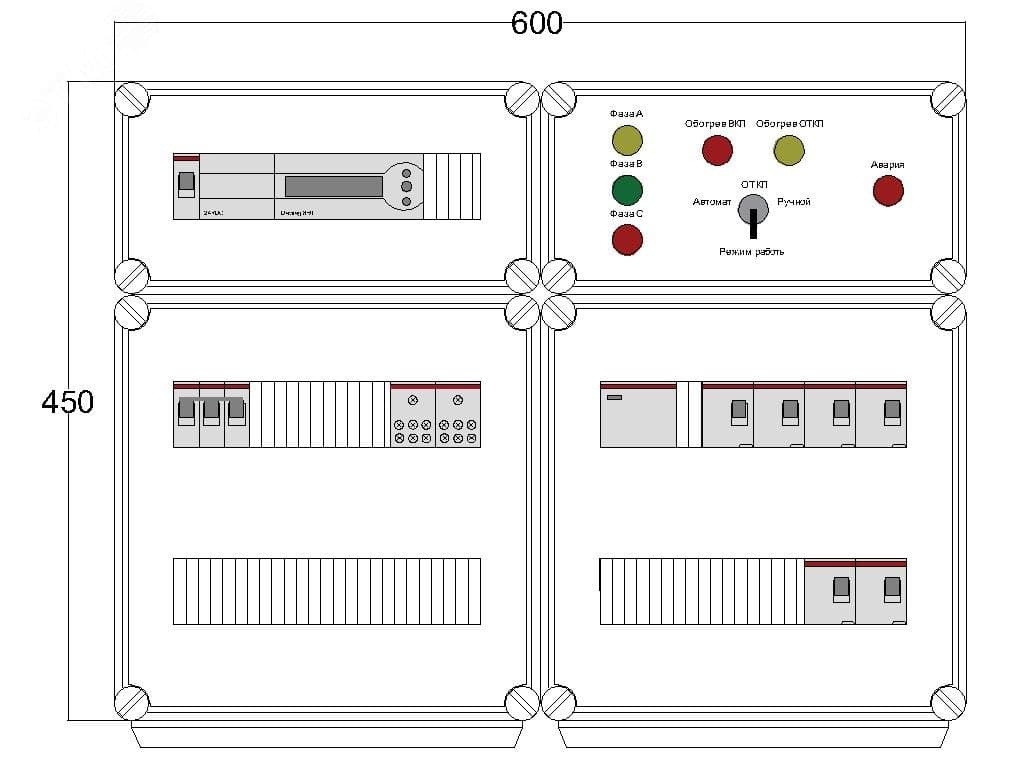 Щит управления электрообогревом DEVIBOX HR 6x2800 D850 (в комплекте с терморегулятором)