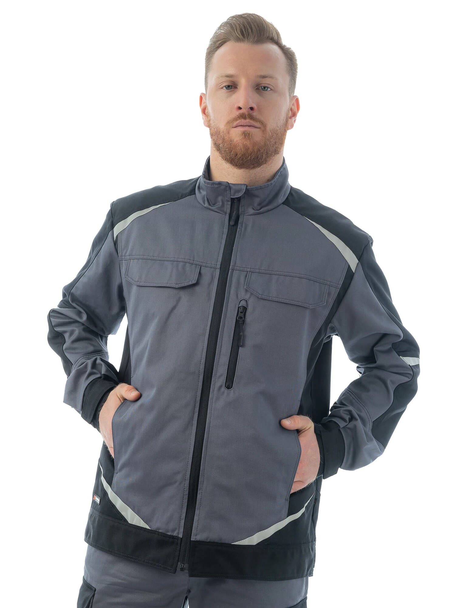 Куртка Brodeks KS202-C, 100% хлопок, графит серый/черный (L)