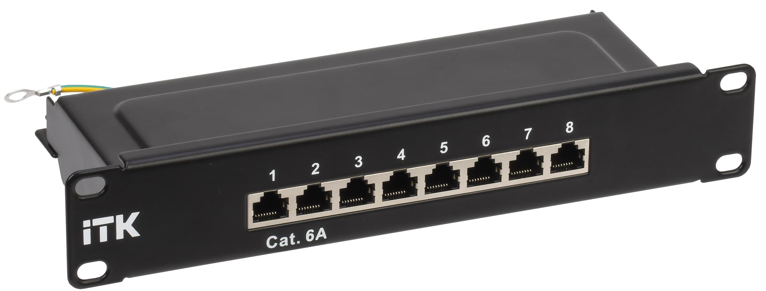 Патч-панель 1U кат.6A STP 8 портов 10дюйм Dual IDC