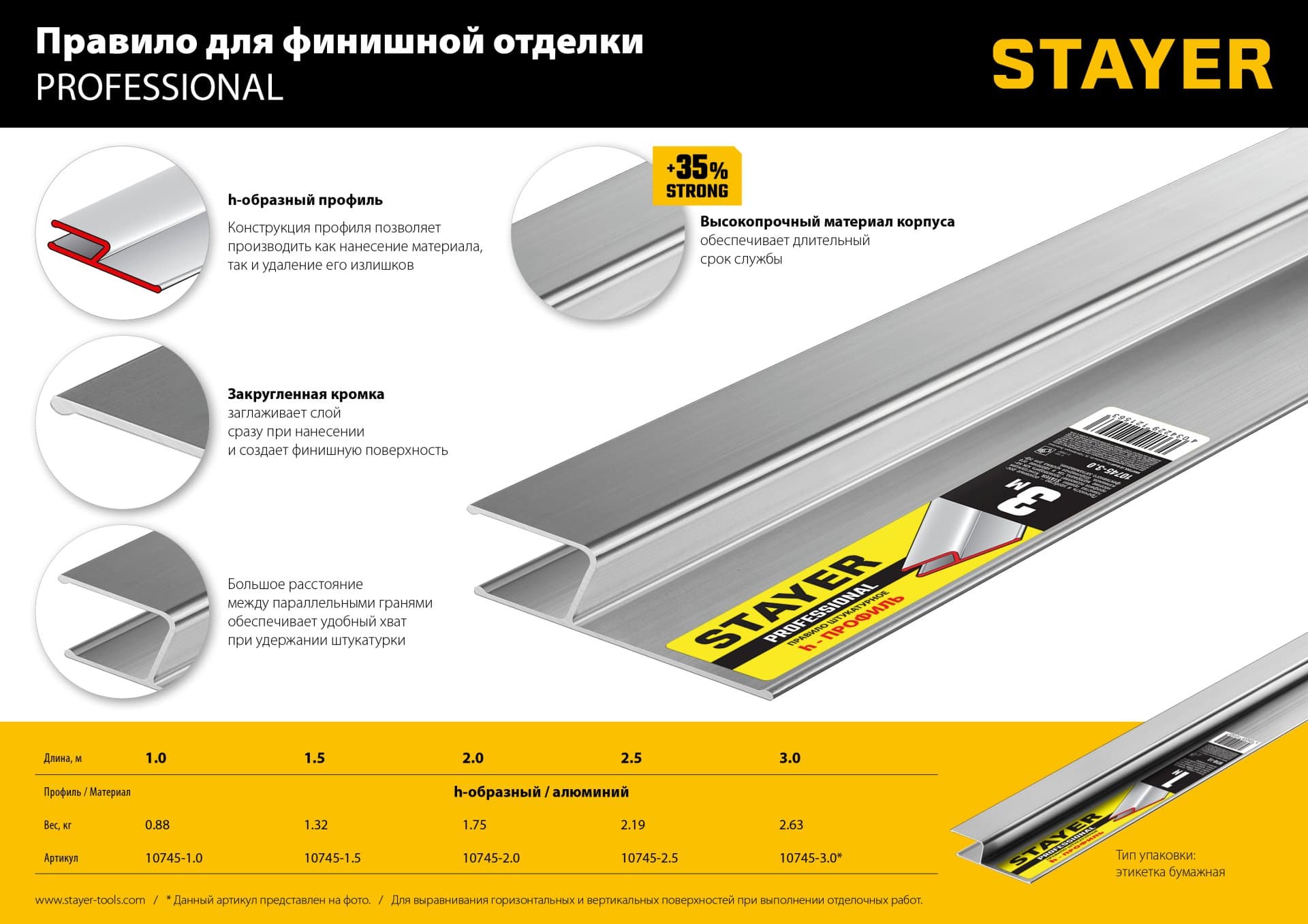 Правило алюминиевое 1 м