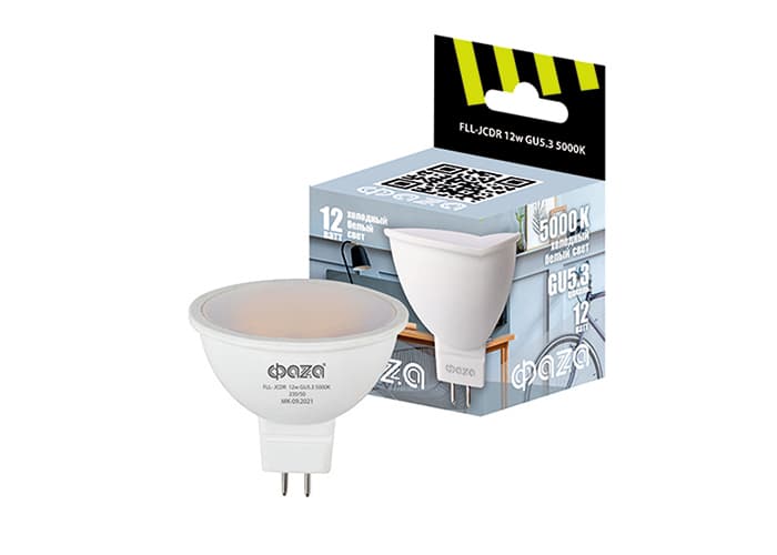 Лампа светодиодная LED 12Вт 5000K GU5.3 230/50