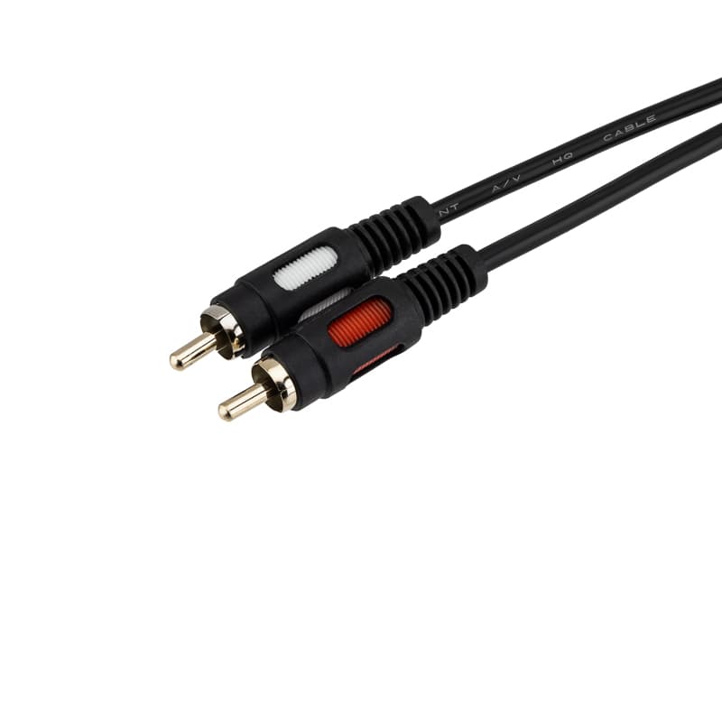 Шнур 2 RCA - 2 RCA, 1.5 м., черный GOLD