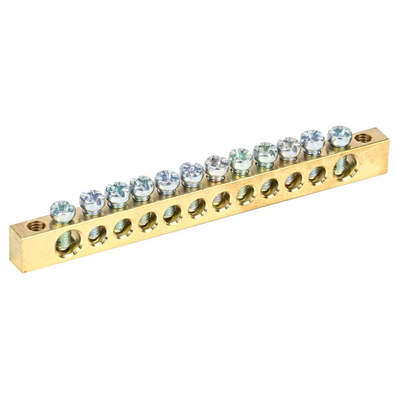 Шина PEN ''земля-ноль'' 6х9 мм 12х2 (12 группхкрепеж по краям), REXANT