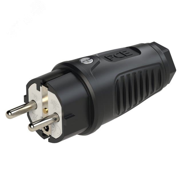 Вилка кабельная 16А/250V/2P+E/IP54 корпус черный, маркер черный