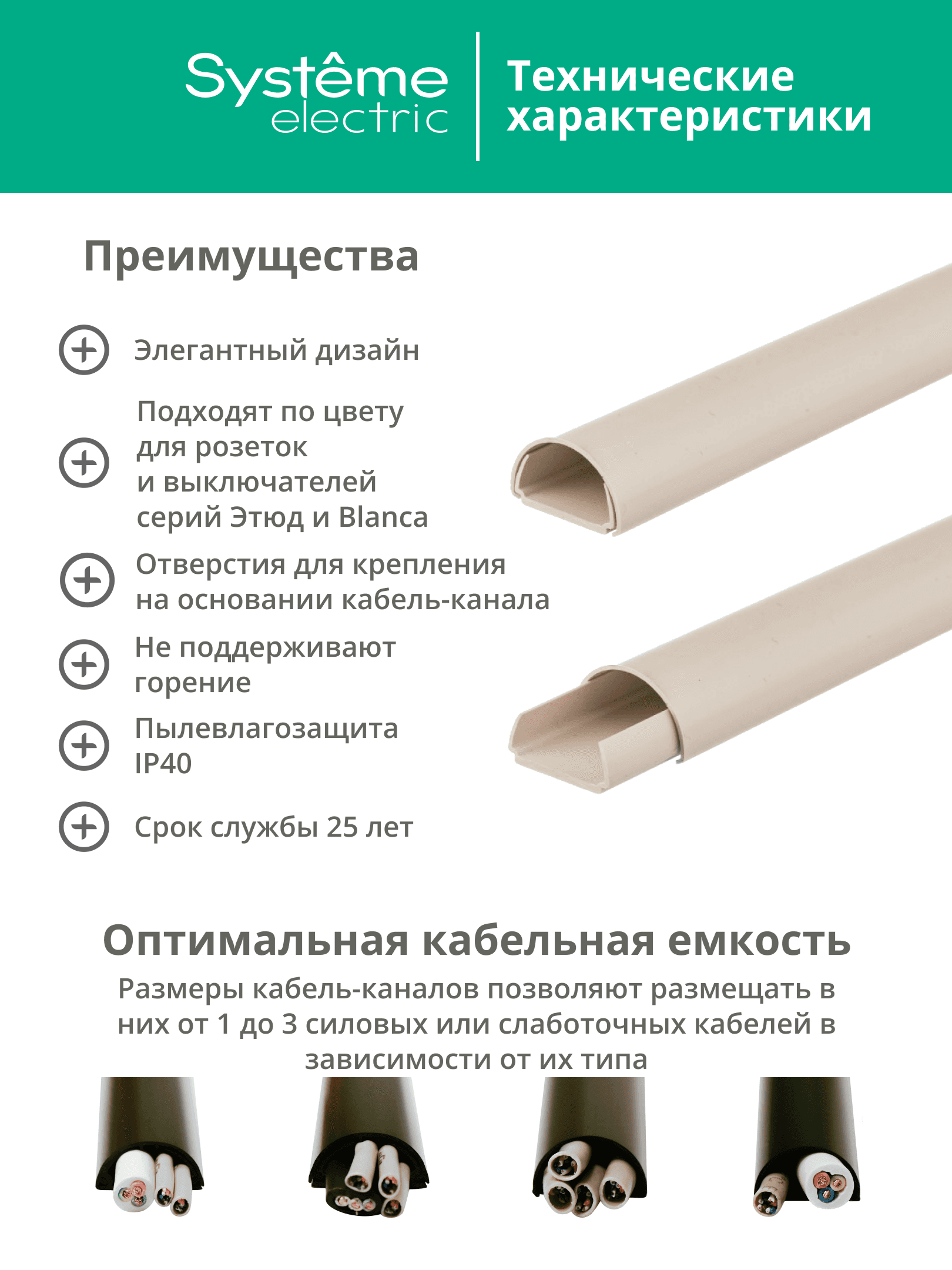 Кабель-канал MultiSet 20x12х2000 мм арочной формы ПВХ Кремовый