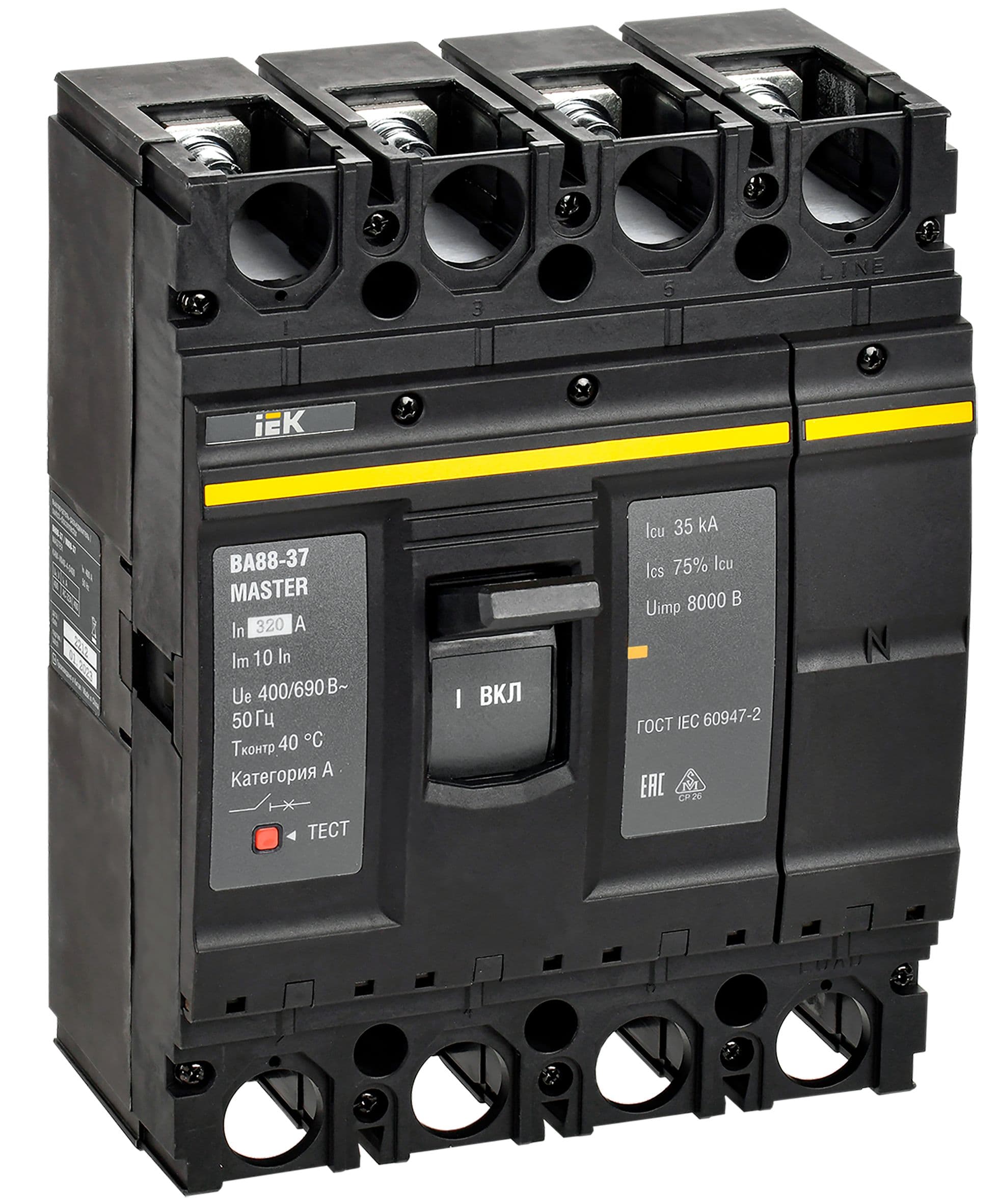 Выключатель автоматический ВА88-37 4P 320А 35кА MASTER IEK