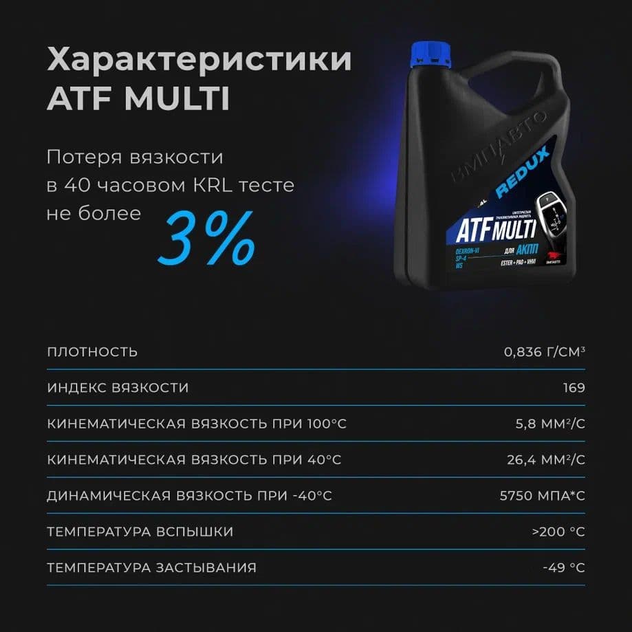Масло АКПП ВМПАВТО ATF (Dexron VI), канистра 1л