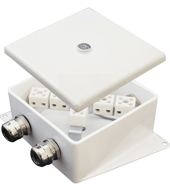 Коробка монтажная огнестойкая КМ-О (2к*60)-IP66-120х120 два ввода CD