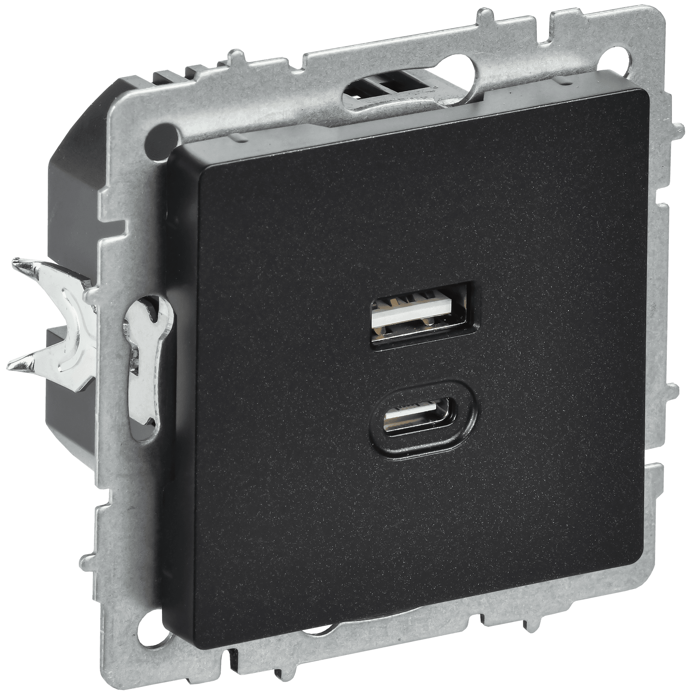 BRITE Розетка USB A+C 45Вт высокоскоростная зарядка РЮ11-2-БрЧ черный IEK