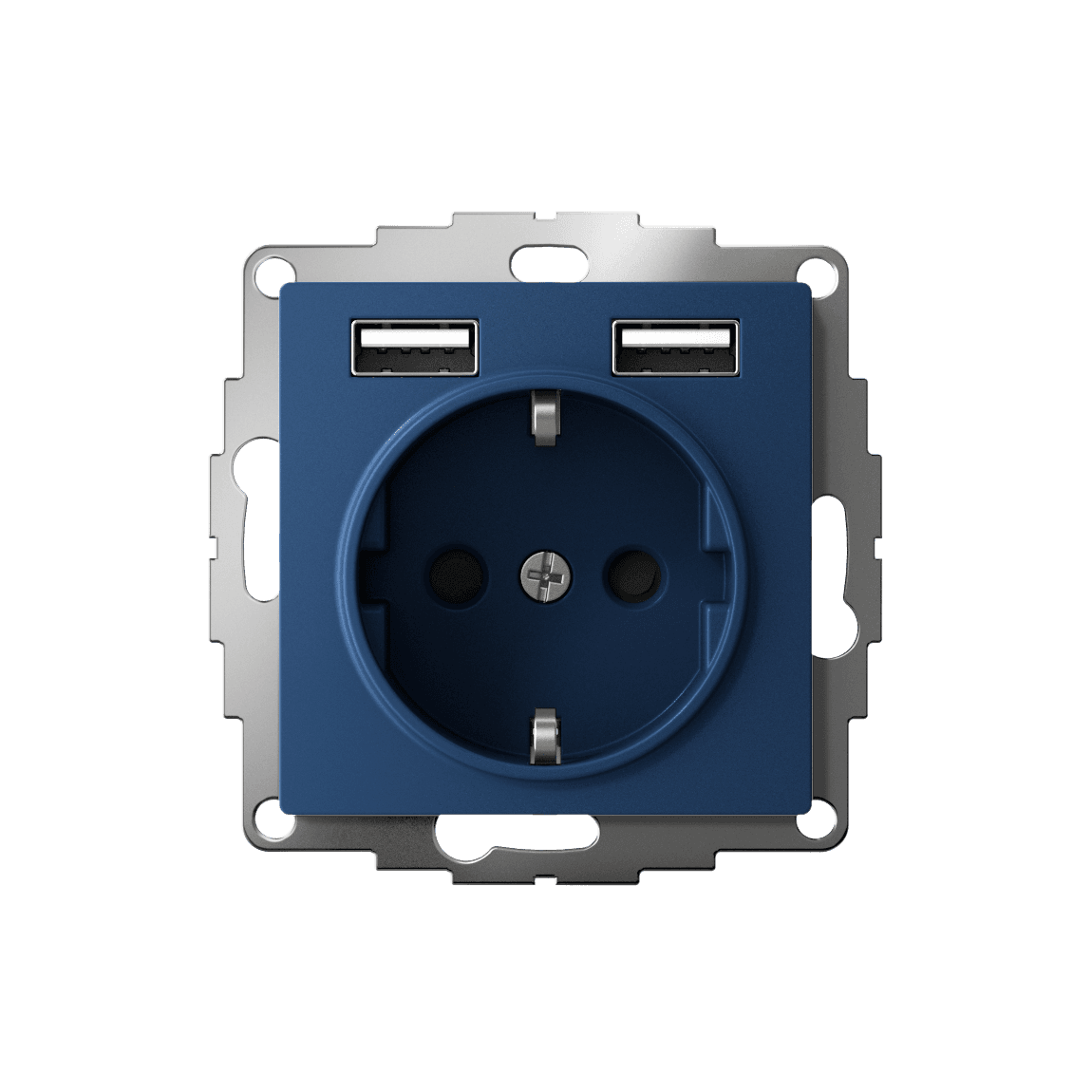ATLASDESIGN РОЗЕТКА 16А c 2 USB A+A, 5В/2,4А, 2х5В/1,2А, механизм, АКВАМАРИН