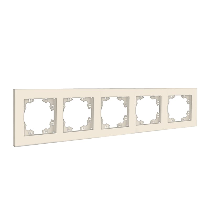 Рамка пятиместная горизонтальная Афина слоновая кость (ivory)