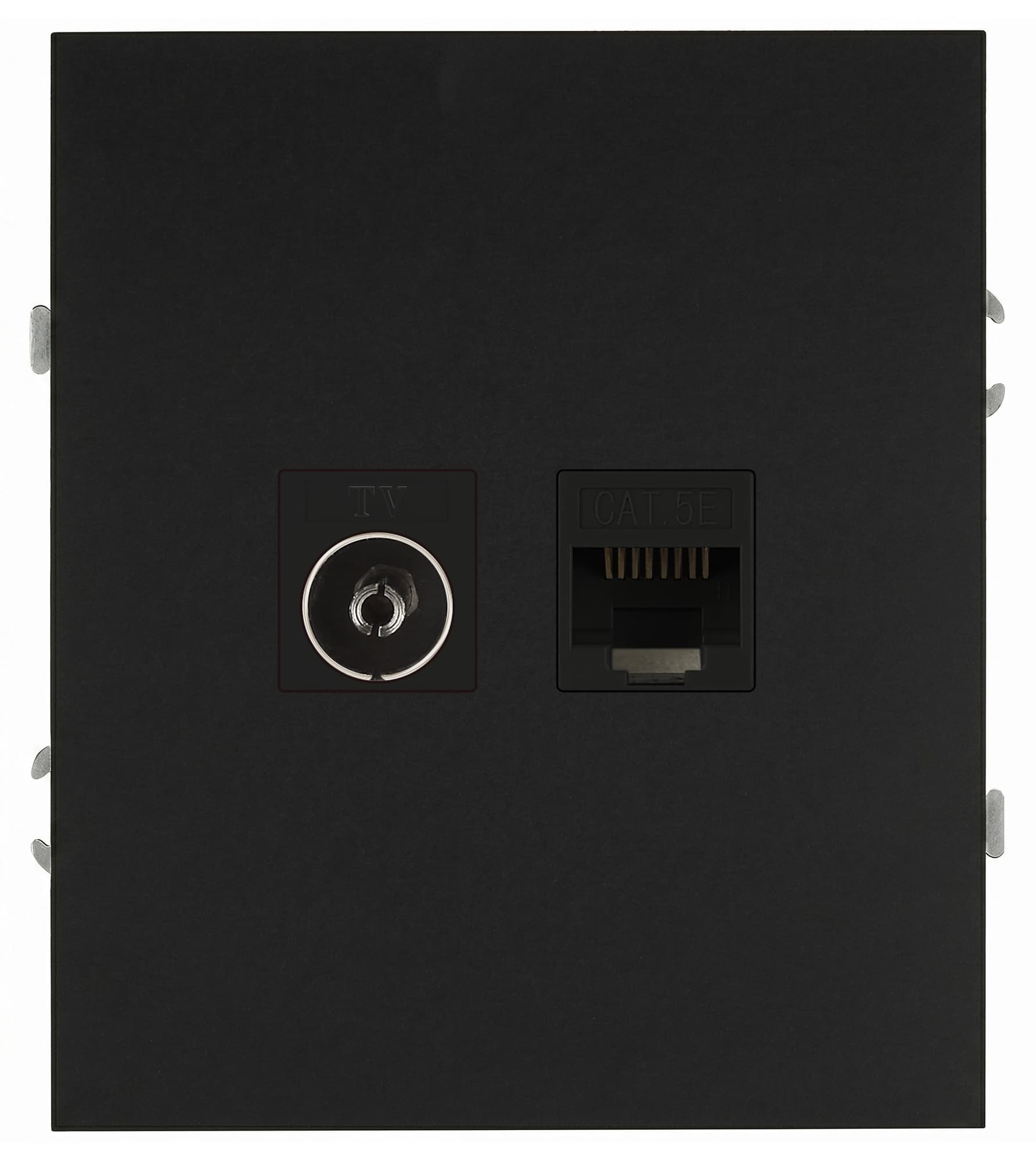 Розетка скрытого монтажа в рамку комбинированная RJ45+TV антрацит 16-3110-05 Arktik