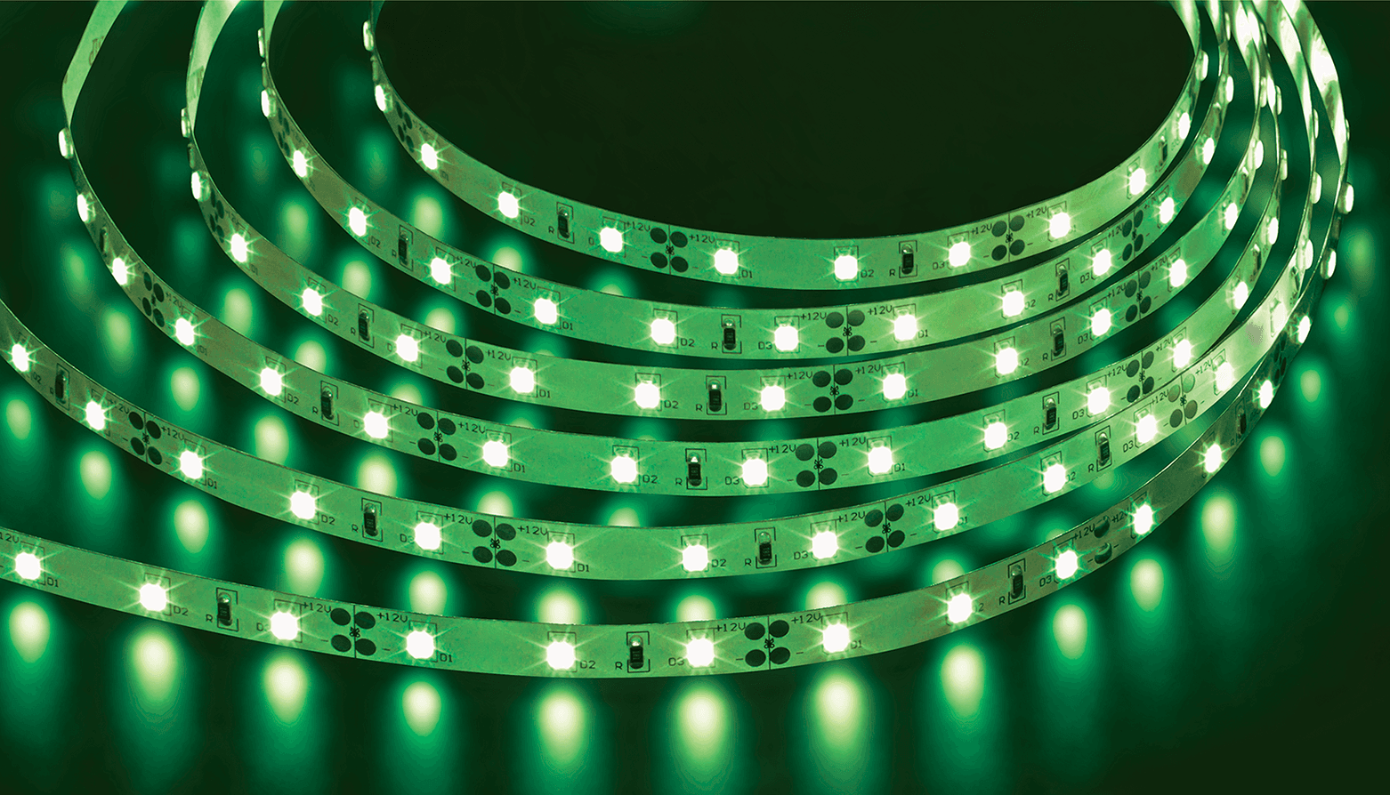 Лента светодиодная 4.8Вт/м 12В зеленый IP20 60LED/м NLS-3528 5м