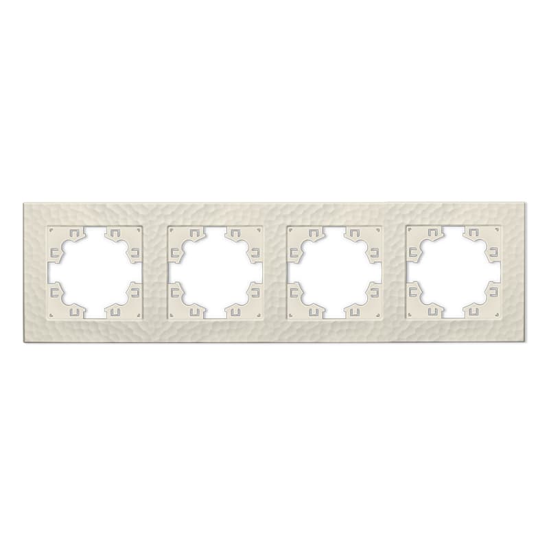 Рамка фактурная 4 поста универсальная UNIVersal Афина слоновая кость (ivory) (еврослот)