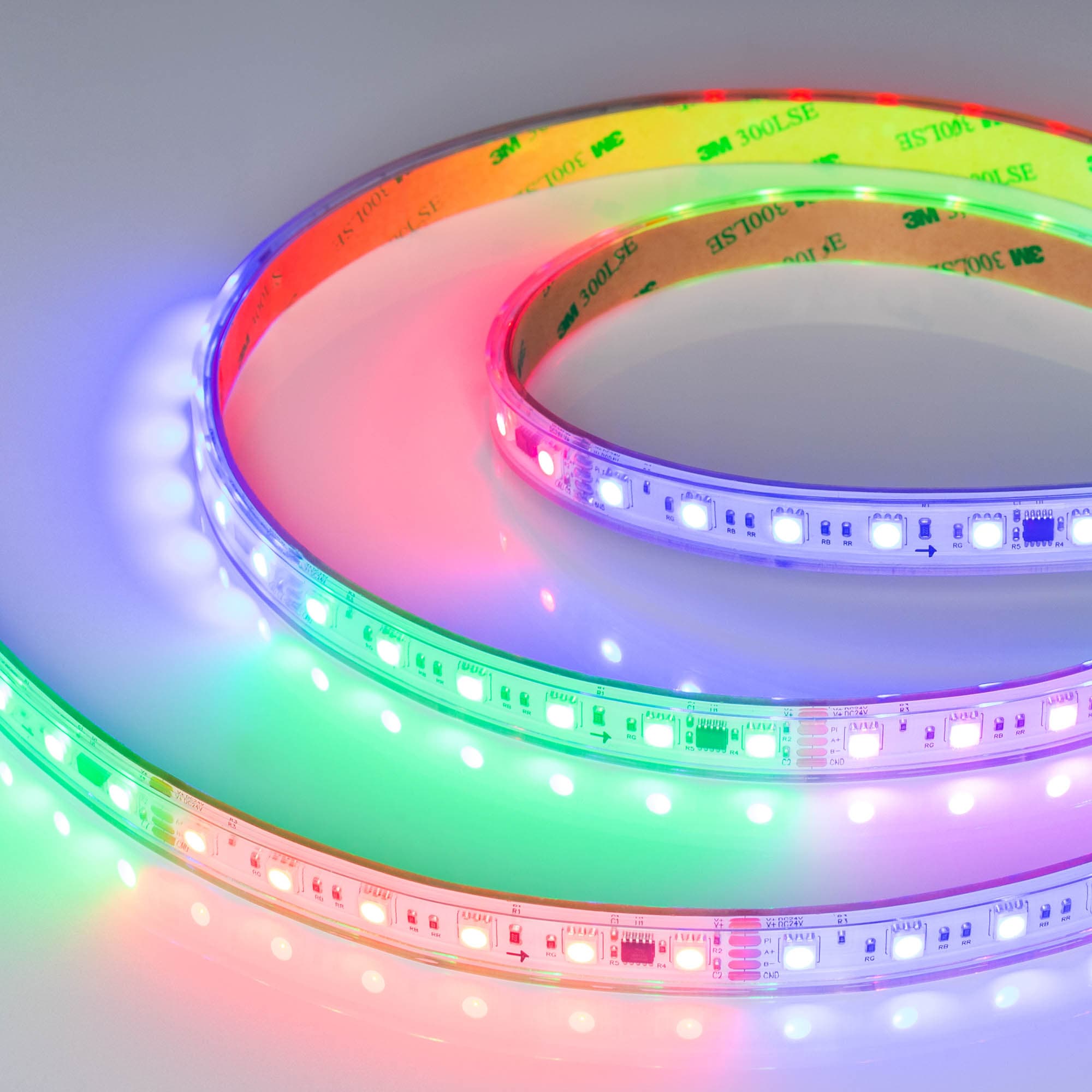 Лента светодиодная 15 Вт/м 24В IP67 RGB 60LED/м DMX-B60-10-15mm SMD 5060 5 м