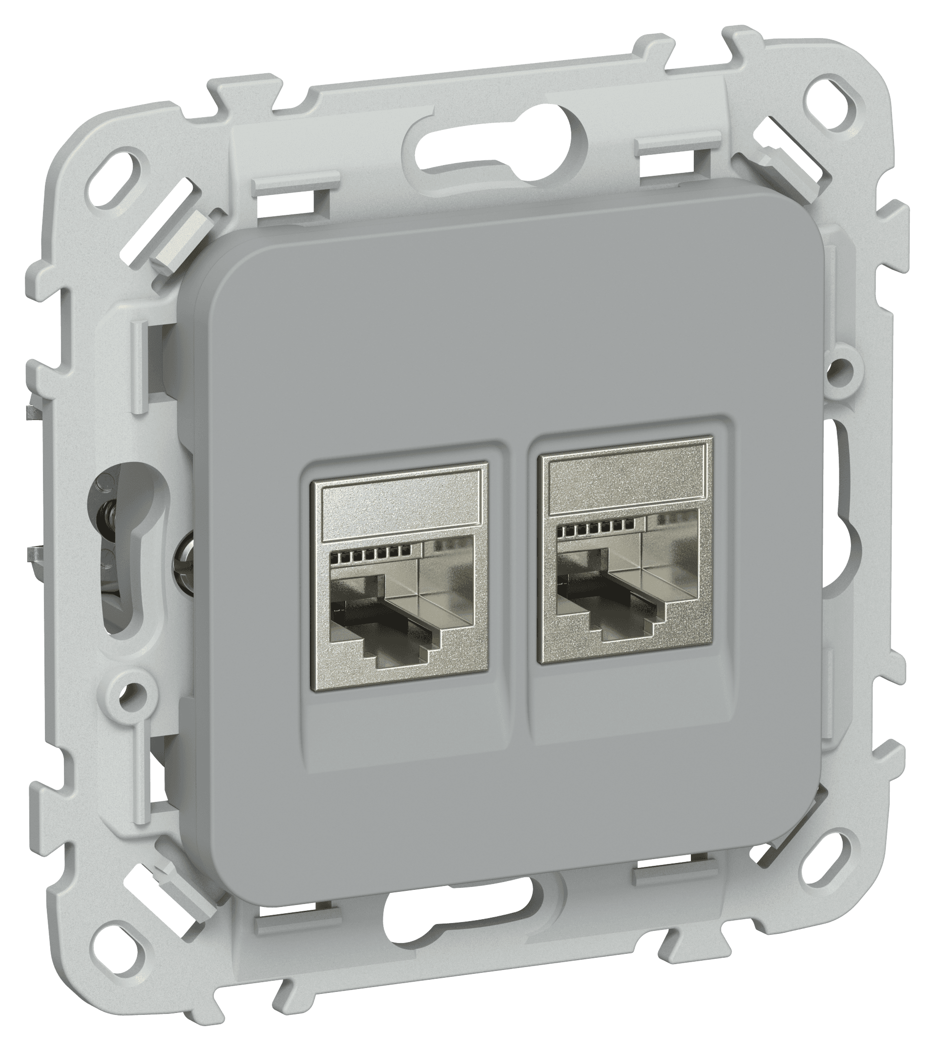 FLITE Розетка 2-местная компьютерная RJ45 категория 6 STP РК6-2-1-ФлС серый IEK