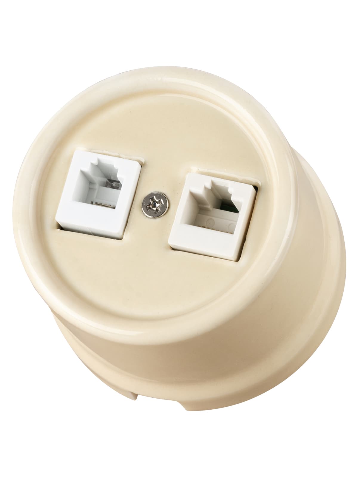 Розетка телефонная RJ11 + компьютерная RJ45 сл. кость Болонь TDM