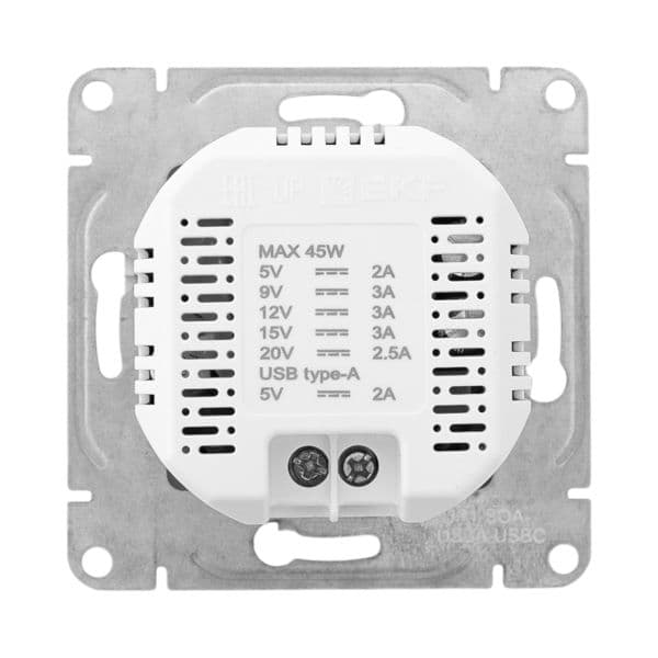 Механизм розетки USB-A+С, алюминий Эпика EKF