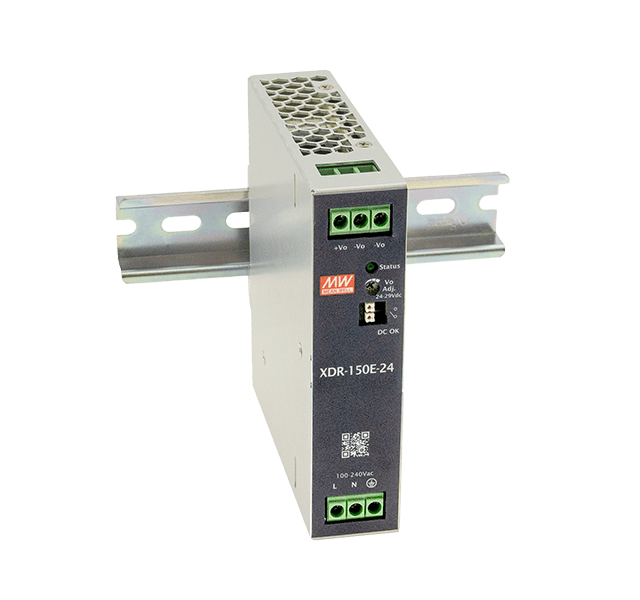 AC-DC, 150Вт, вх.85…264V AC, 47…63Гц 120…370В DC, вых.24В6.5A (пиковый 8.45А), рег. вых 24...29В, изол.3000В AC, DC OK, в кожухе на DIN-рейку 30х125,2х116мм,-40…+70°С, 3 года гарантии