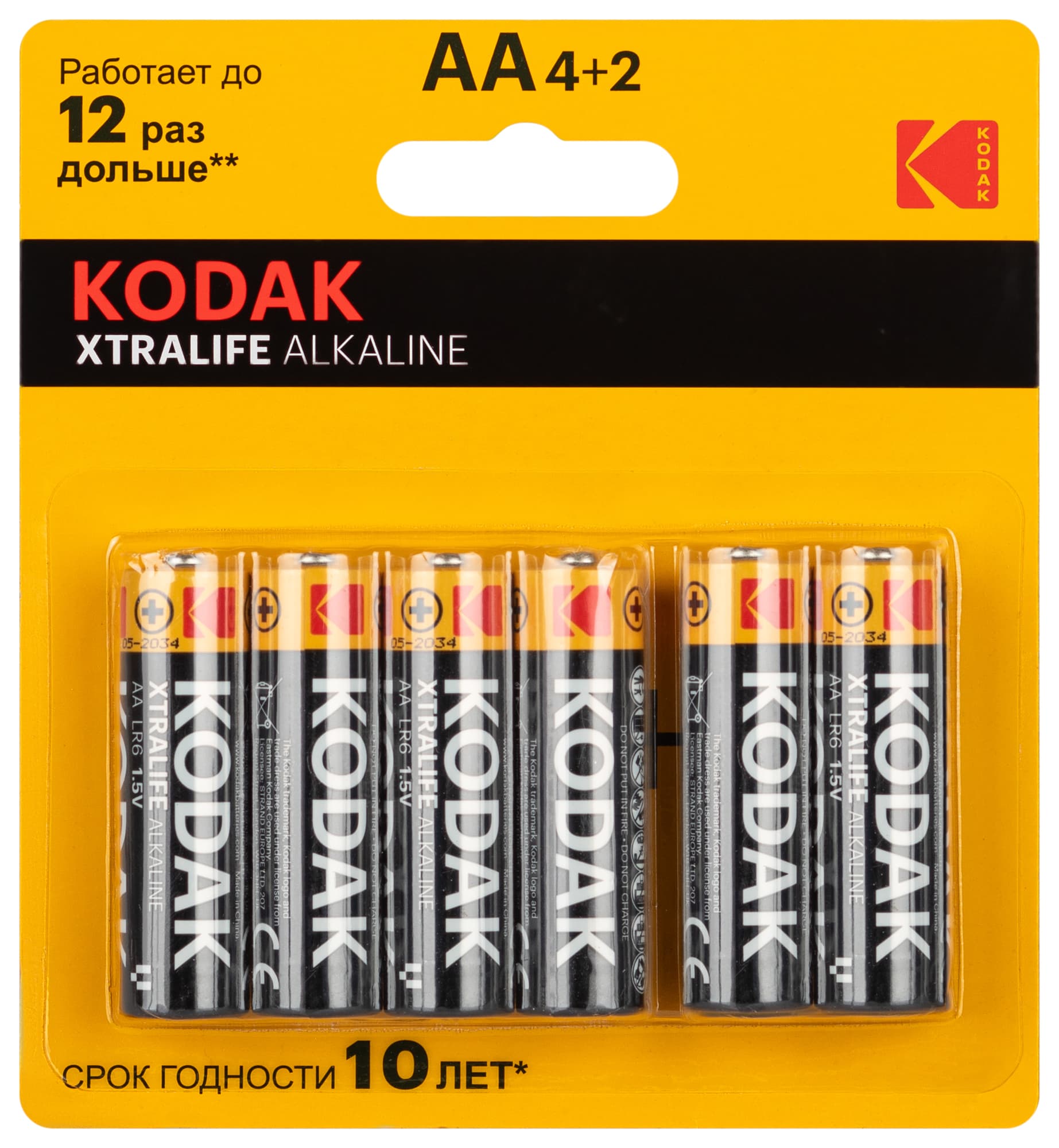 Батарейка LR6-4+2BL XTRALIFE Alkaline