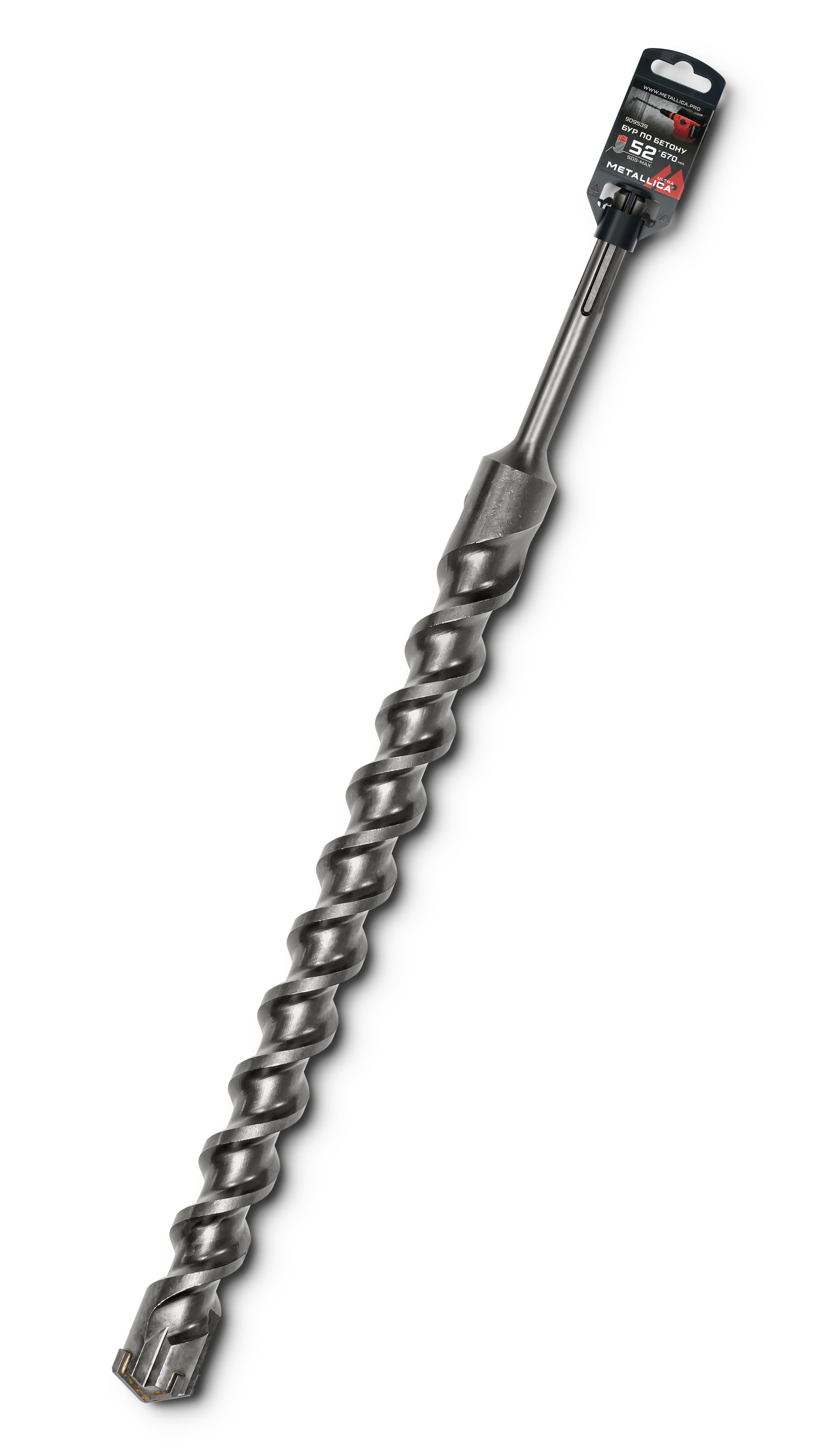 Бур по бетону SDS-max 52 х670/530 мм, Х-напайка, 2 спирали