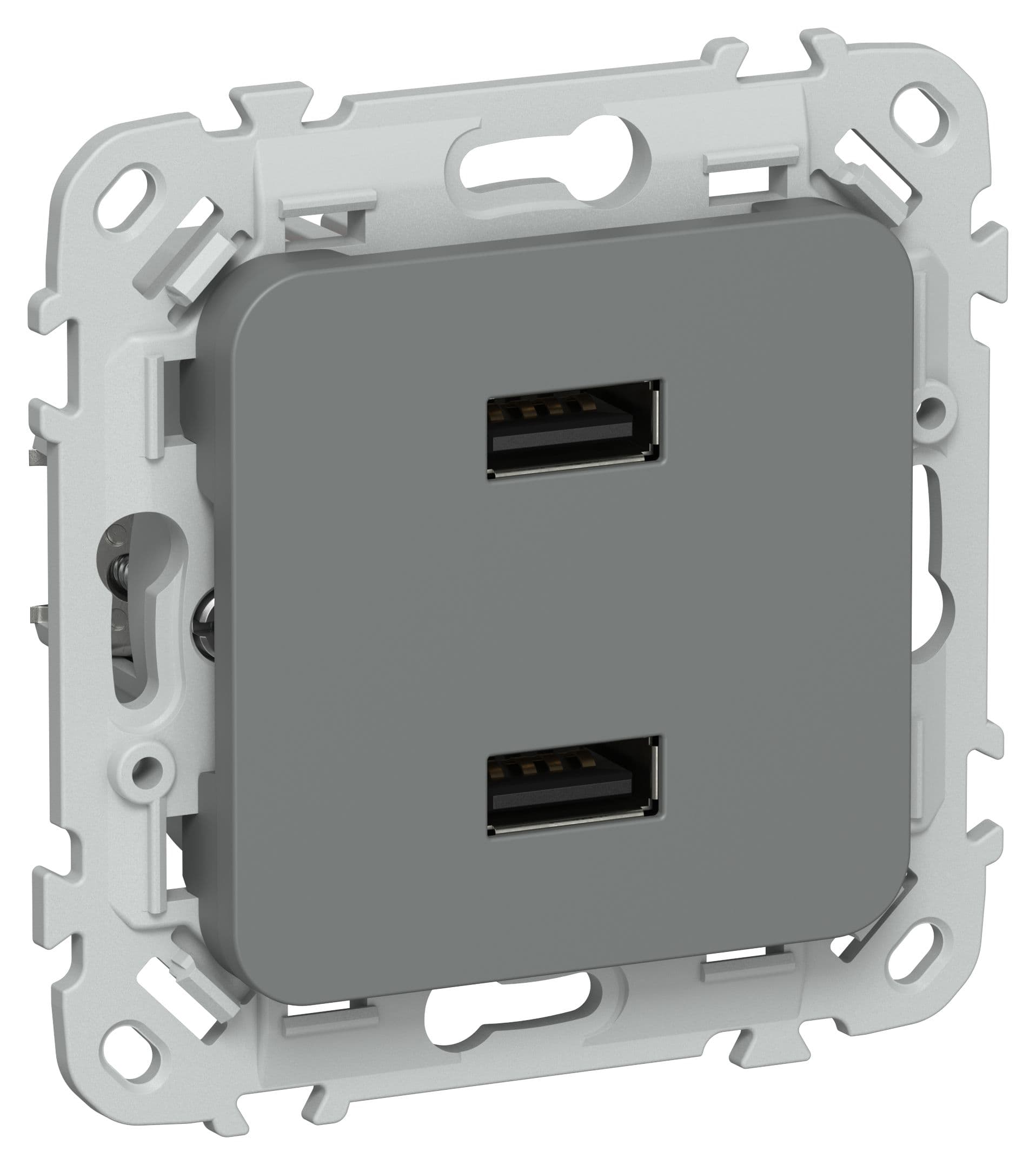 FLITE Розетка USB A+A 3,1А РЮ-2-ФлМА мокрый асфальт IEK