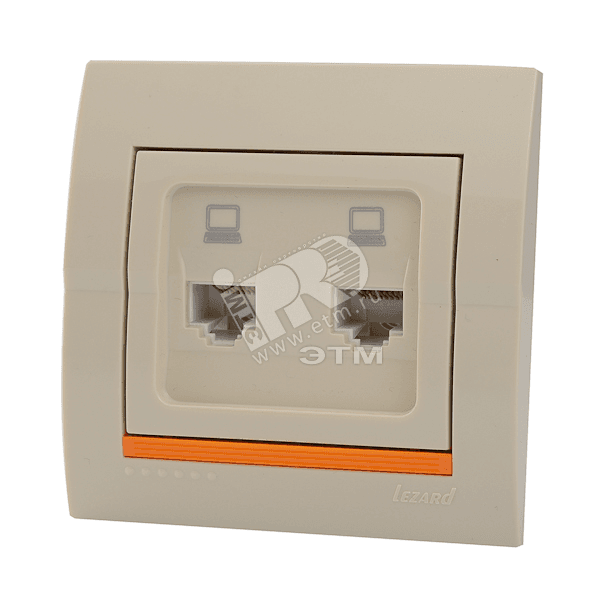 DERIY Розетка RJ45 х2 крем