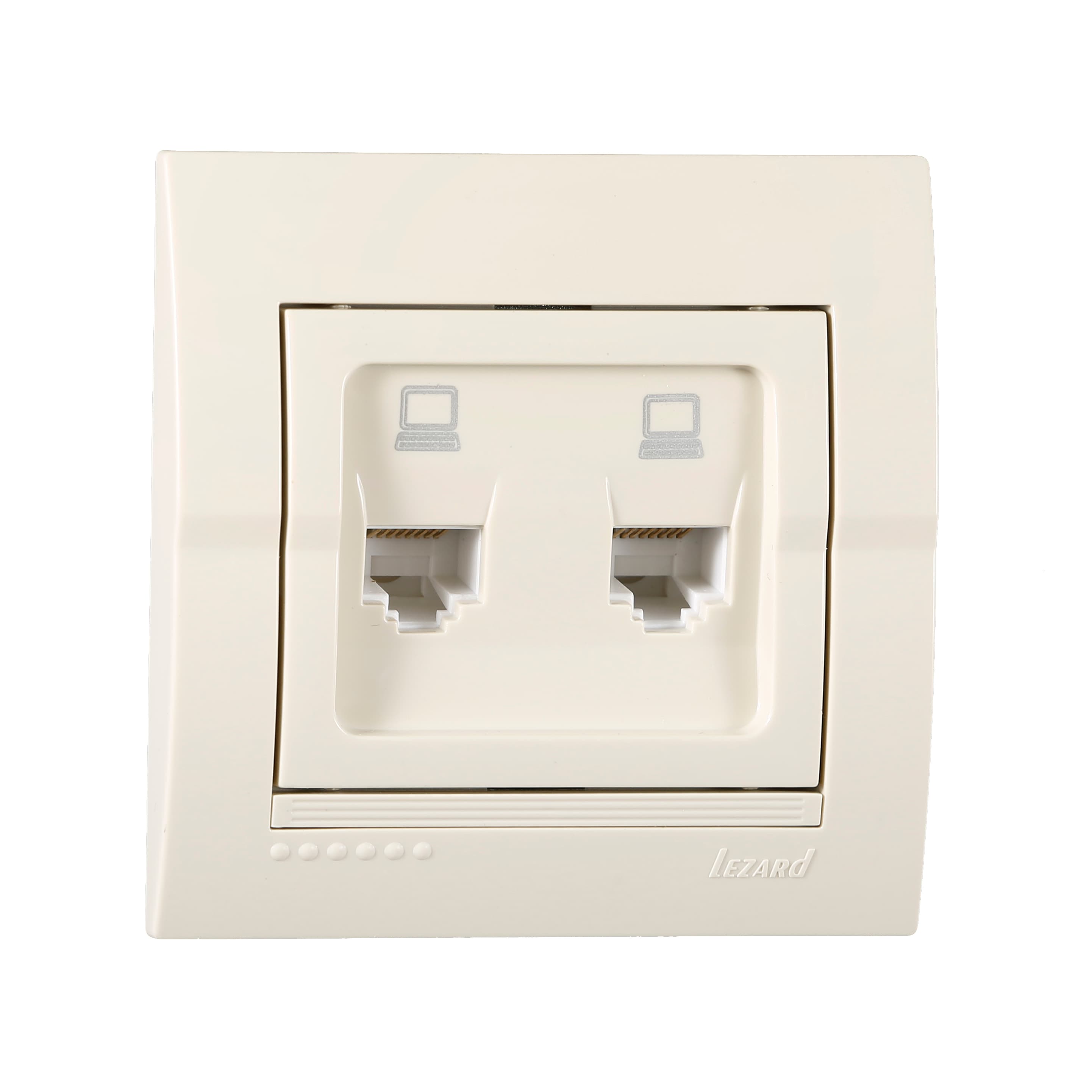 DERIY Розетка RJ45 х2 крем