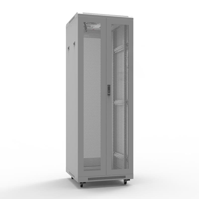 Шкаф напольный телекоммуникационный разборный 42U 600х1000мм распашные двери с перфорацией серый (RAL 7035)