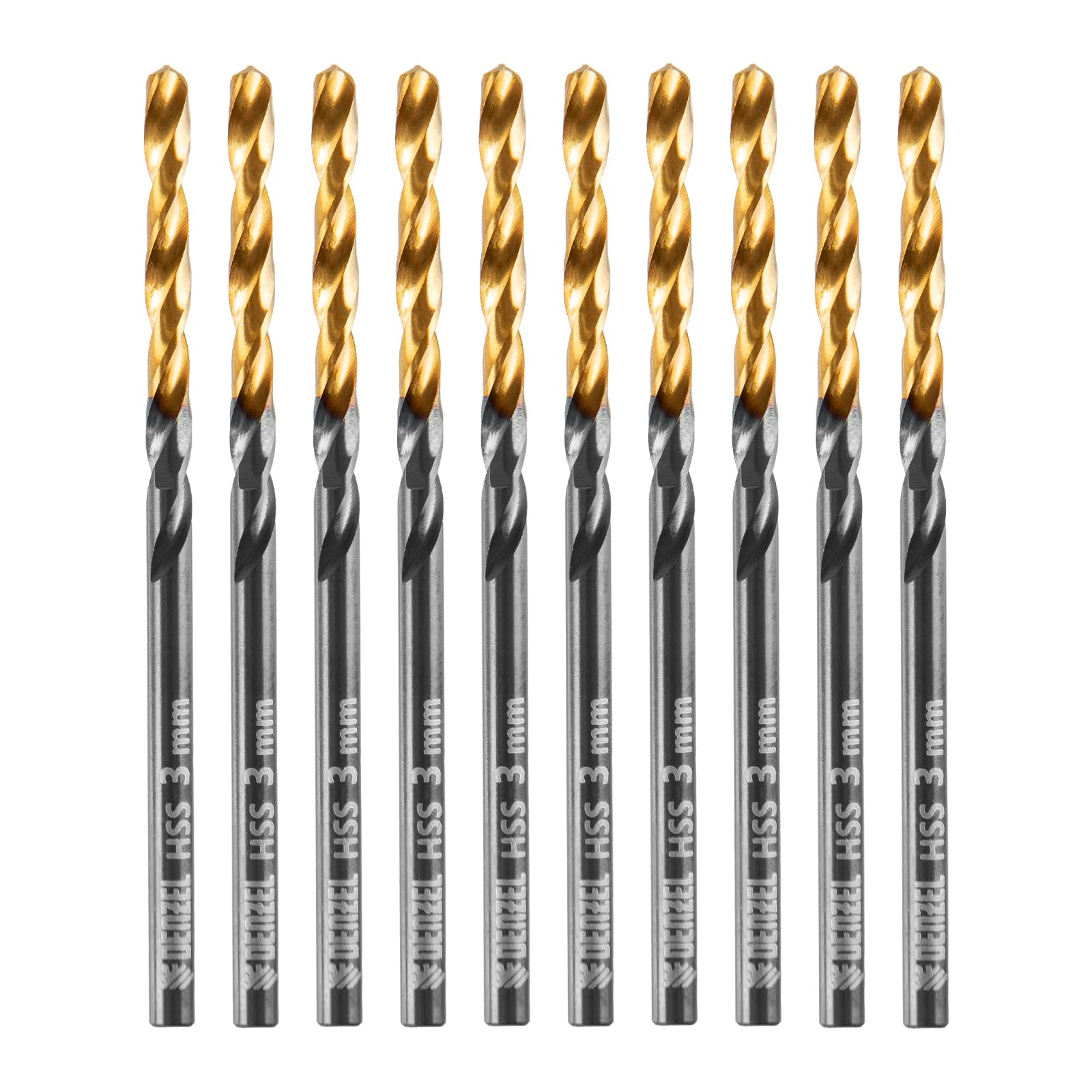 Сверло по металлу, 3 мм, HSS-Tin, Golden Tip, 10 шт.