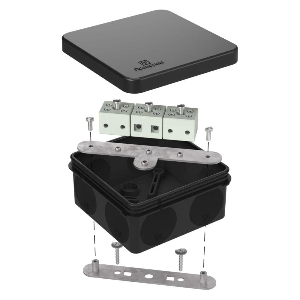 Коробка огнестойкая для о/п двухкомпонентная 60-0210-FR6.0-6 Е15-Е120 RAL9005 80х80х40 (44 шт/кор)