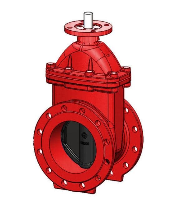 Задвижка с обрезиненным клином DN400 PN16 для систем пожаротушения, EPDM, F4, под электропривод, корпус чугун