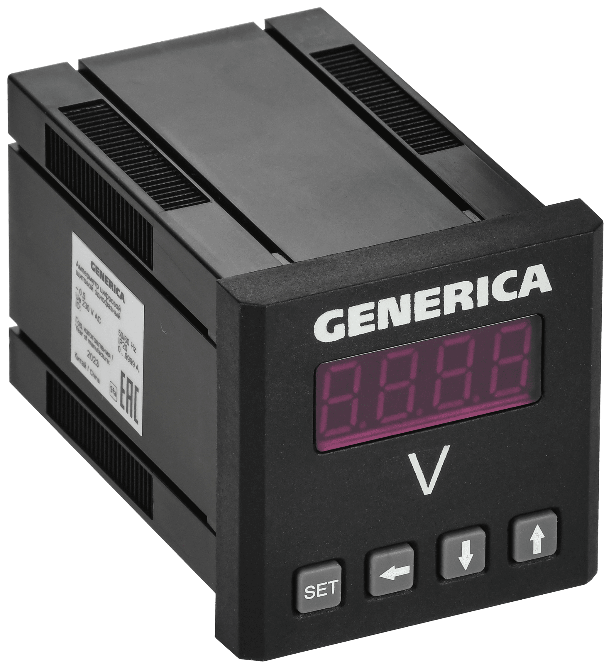 Вольтметр цифровой щитовой однофазный 48х48мм LED GENERICA